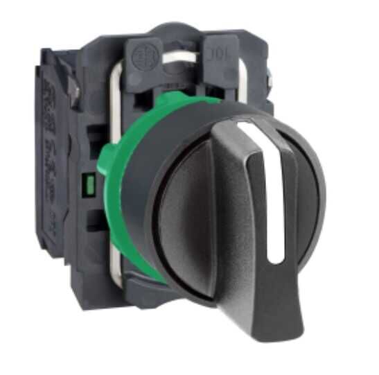 Schneider XB5AD53- 2NA 3 (1-0-2) konumlu siyah yaylı mandal buton Ø22