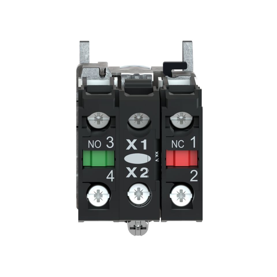 Schneider XB4BW36M5-1NA+1NK 220...240V mavi sıva altı eksiksiz ışıklı Buton Ø22 yaylı dönüş .