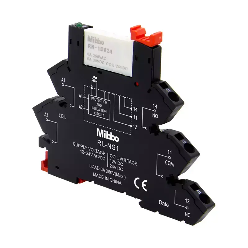 Mibbo-RN Serisi Slim Röle- RN-U024S 24V AC/DC  6A Yaylı