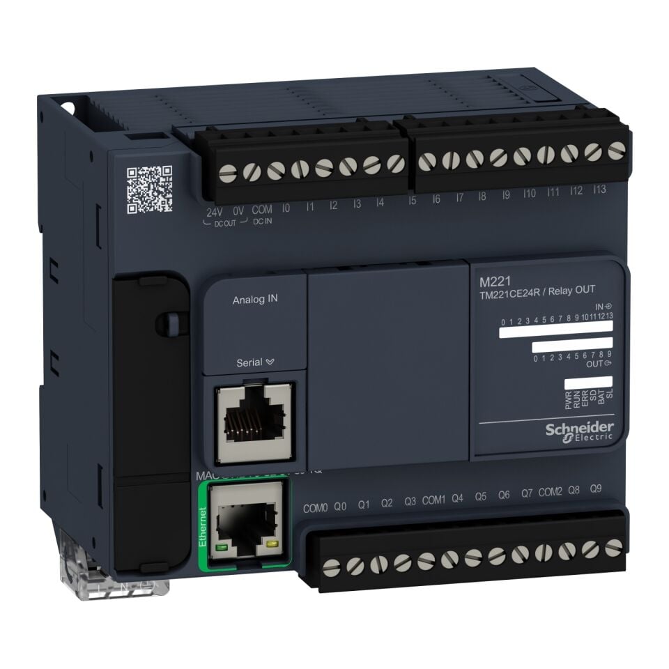 Schneider M221 serisi-   TM221CE24R 24 GÇ Röle Çıkışlı PLC