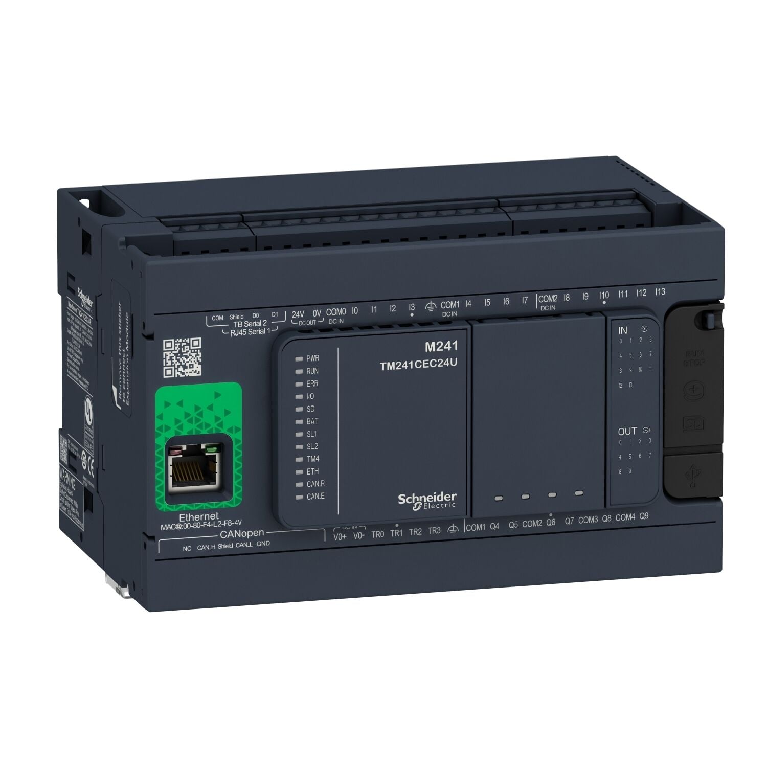 Schneider M241 serisi- TM241CEC24R 24 GÇ Röle Çıkışlı PLC