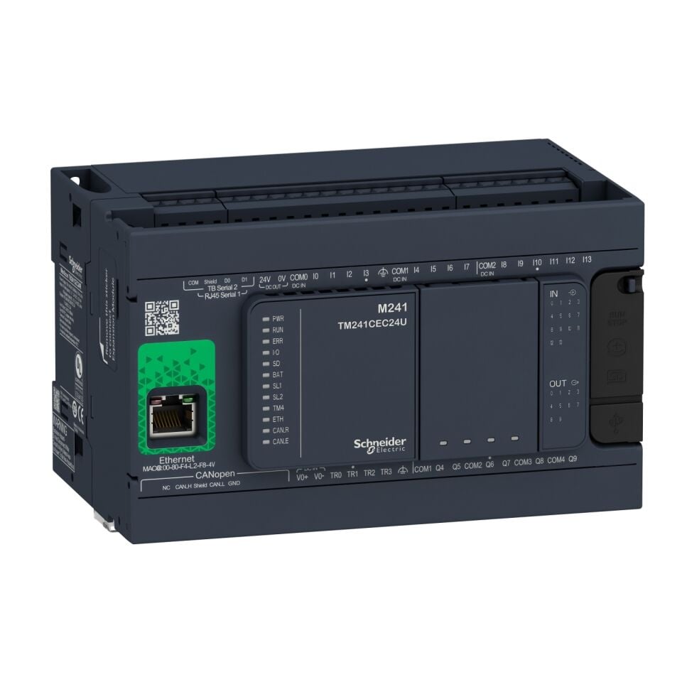 Schneider M241 serisi- TM241CEC24R 24 GÇ Röle Çıkışlı PLC