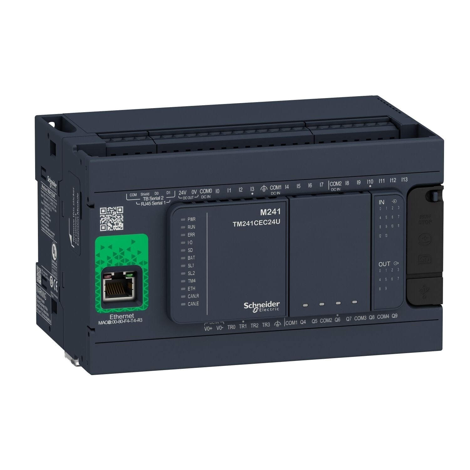 Schneider M241 serisi- TM241CE24R 24 GÇ Röle Çıkışlı PLC